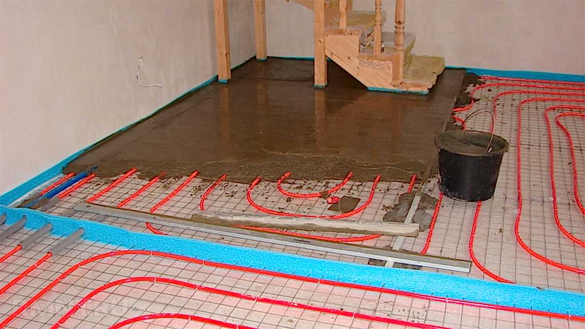 монтаж водяного теплого пола в частном доме